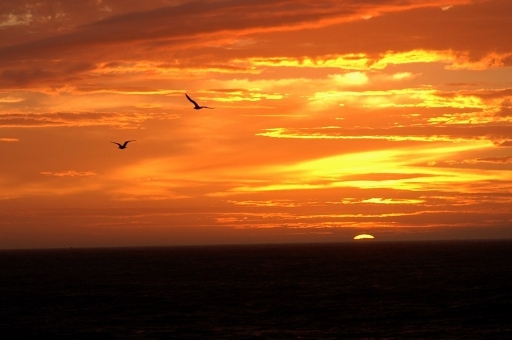 Coucher de soleil sur la plage de Temara